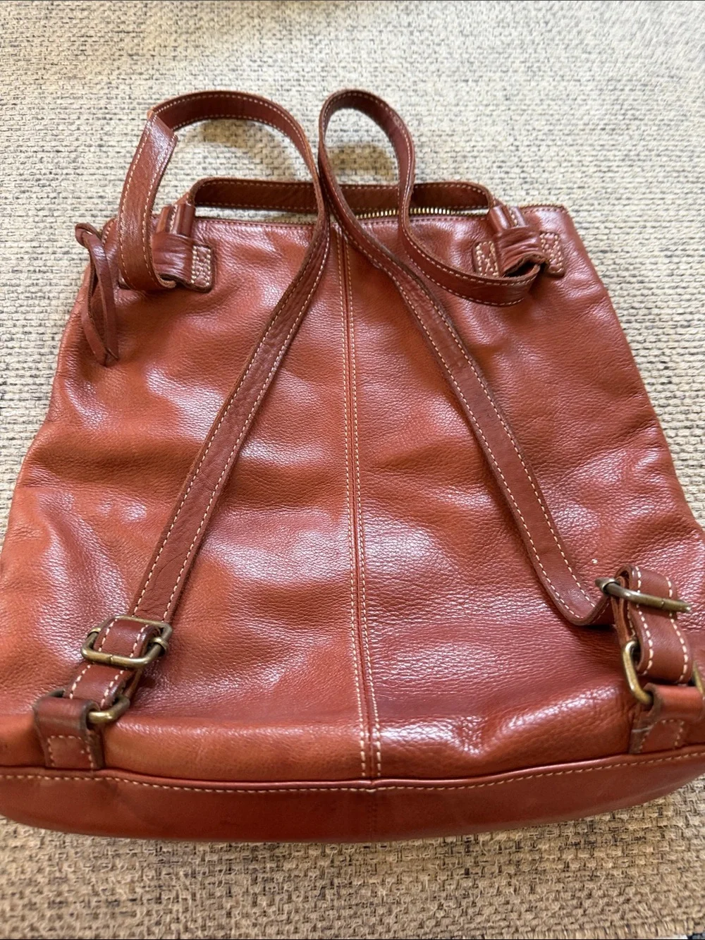 margot Leather Crossbody or Backpack Bag in Rust Brown (8)